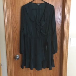 Express Ruffle Fit and Flare dress